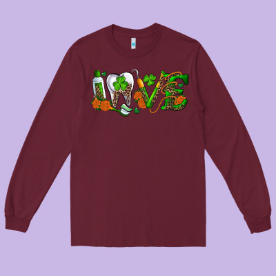 Long Sleeve Tee Dental Love St. Patricks Day