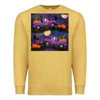 Antique Gold halloween spooky truck seamless pattern Premium Sweatshirt - BundleAndBundleShop