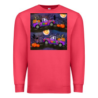 Cardinal halloween spooky truck seamless pattern Premium Sweatshirt - BundleAndBundleShop
