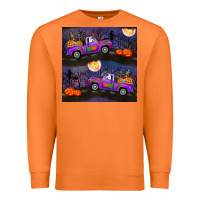 Carrot halloween spooky truck seamless pattern Premium Sweatshirt - BundleAndBundleShop