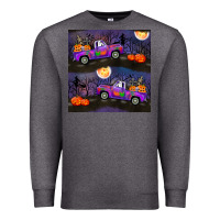 Charcoal Heather halloween spooky truck seamless pattern Premium Sweatshirt - BundleAndBundleShop