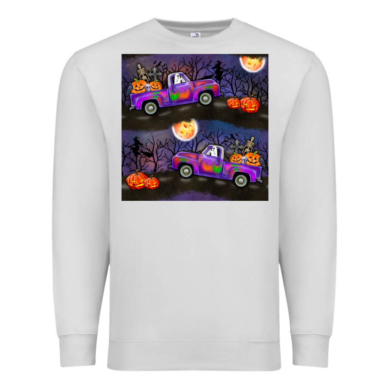 Halloween Spooky Truck Seamless Pattern Premium Sweatshirt by BundleAndBundleShop | Teevron