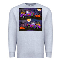 Heather Grey halloween spooky truck seamless pattern Premium Sweatshirt - BundleAndBundleShop