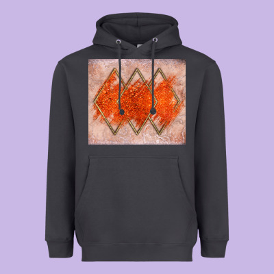 Orange Glitter Heavyweight Hoodie Designed By Jahusdesignshop
