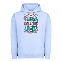 Pigment Grape Ice nurses call the shots Urban Hoodie - NancyCooperArtShop