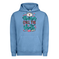 Pigment Pebble Blue nurses call the shots Urban Hoodie - NancyCooperArtShop