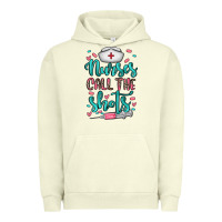 Pigment Pistachio nurses call the shots Urban Hoodie - NancyCooperArtShop