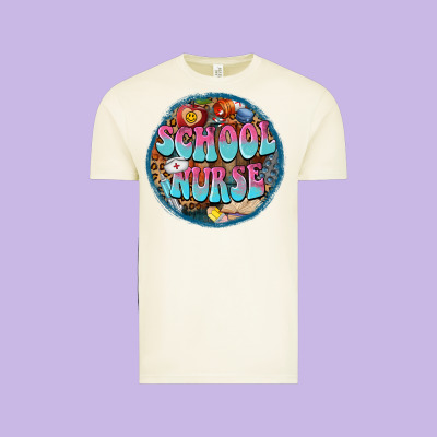 Western Groovy School Nurse Vintage Tee Designed By Barkaloodesign