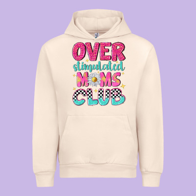 Over Stimulated Moms Club Urban Hoodie Designed By Nancycooperartshop