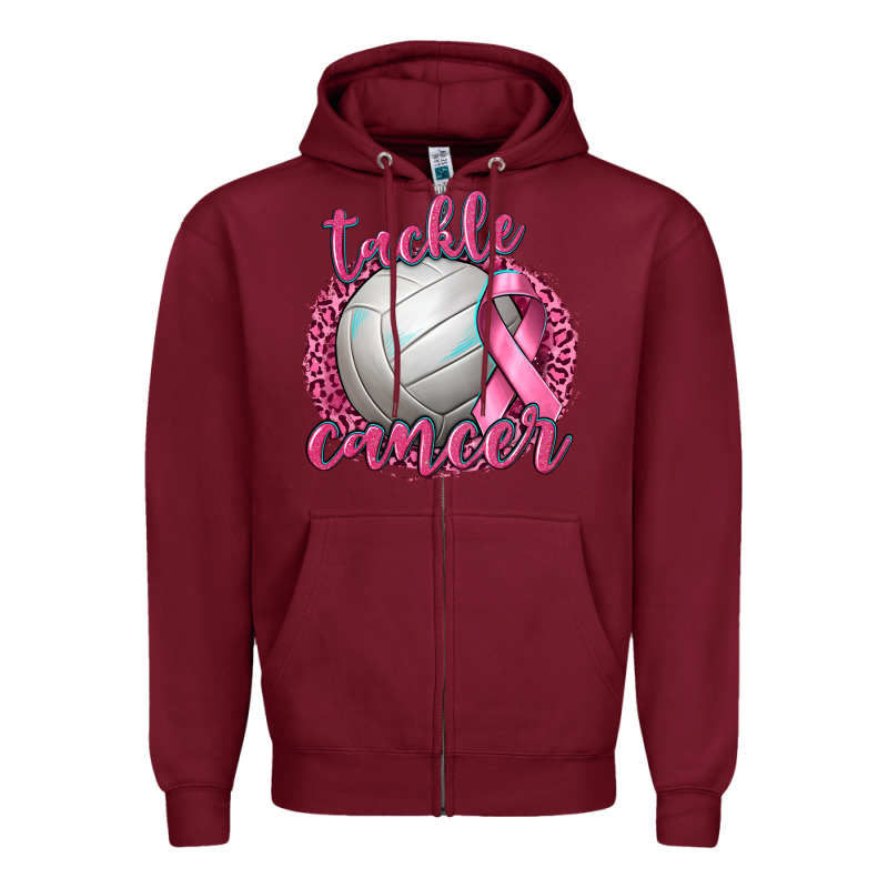 Tackle Cancer Volleyball Zipper Hoodie by texasbilliewilder | Teevron