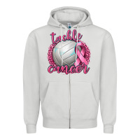 Dove Grey Tackle Cancer Volleyball Zipper Hoodie - texasbilliewilder