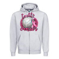 Heather Grey Tackle Cancer Volleyball Zipper Hoodie - texasbilliewilder