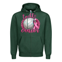 Sports Green Tackle Cancer Volleyball Zipper Hoodie - texasbilliewilder