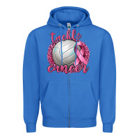 True Royal Tackle Cancer Volleyball Zipper Hoodie - texasbilliewilder