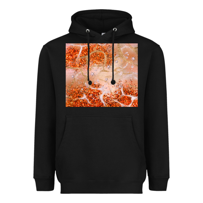 Orange Glitter Heavyweight Hoodie by JahusDesignShop | Teevron