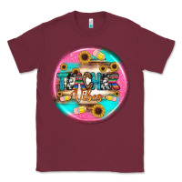 Burgundy teacher vibe earrings Classic Tee - BundleAndBundleShop