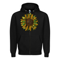 Black camouflage flitter sunflowers Zipper Hoodie - RanaPortraitStore