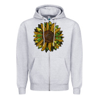 Heather Grey camouflage flitter sunflowers Zipper Hoodie - RanaPortraitStore