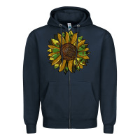 Navy camouflage flitter sunflowers Zipper Hoodie - RanaPortraitStore