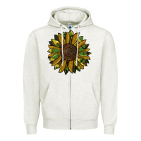Oatmeal Heather camouflage flitter sunflowers Zipper Hoodie - RanaPortraitStore