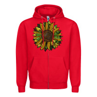 Red camouflage flitter sunflowers Zipper Hoodie - RanaPortraitStore