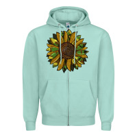 Seafoam camouflage flitter sunflowers Zipper Hoodie - RanaPortraitStore