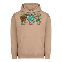 Pigment Burro peace love cross Urban Hoodie - NancyCooperArtShop