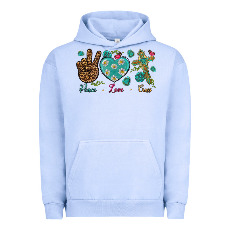 Peace Love Cross Urban Hoodie by NancyCooperArtShop | Teevron