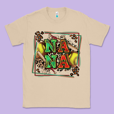 Softball Nana With Leopard Classic Tee Designed By Zillion Design Studio