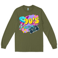 Army Green 90's mama Long Sleeve Tee - Zillion Design Studio