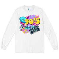 White 90's mama Long Sleeve Tee - Zillion Design Studio