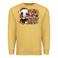 Antique Gold merry christmas y'all cow Premium Sweatshirt - Artiststas