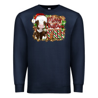 Navy merry christmas y'all cow Premium Sweatshirt - Artiststas