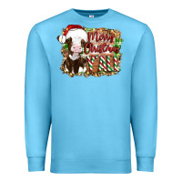Ocean Blue merry christmas y'all cow Premium Sweatshirt - Artiststas