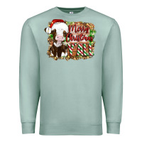 Seafoam merry christmas y'all cow Premium Sweatshirt - Artiststas