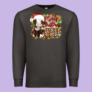 Merry Christmas Y'all Cow Premium Sweatshirt Designed By Artiststas