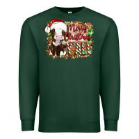 Sports Green merry christmas y'all cow Premium Sweatshirt - Artiststas