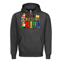 Charcoal Heather i teach au some kids Zipper Hoodie - Zillion Design Studio