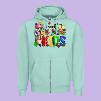 I Teach Au Some Kids Zipper Hoodie Designed By Zillion Design Studio