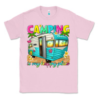 Bubblegum Pink camping is my happy place Classic Tee - texasbilliewilder
