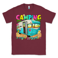 Burgundy camping is my happy place Classic Tee - texasbilliewilder