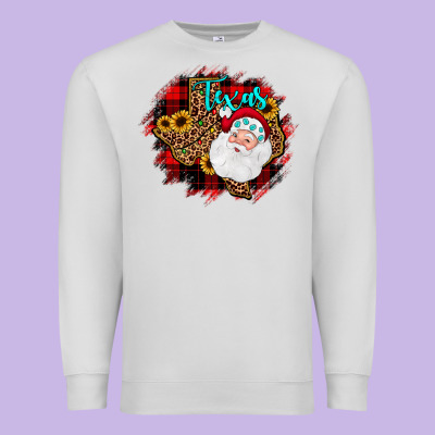 Texas Santa Wood Slice Ornament Premium Sweatshirt Designed By Jahusdesignshop