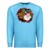 Ocean Blue texas santa wood slice ornament Premium Sweatshirt - JahusDesignShop