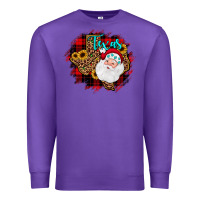 Purple texas santa wood slice ornament Premium Sweatshirt - JahusDesignShop