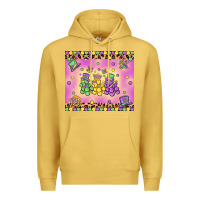 Antique Gold mardi gras bead dogs Premium Hoodie - MaliasSmallBusiness