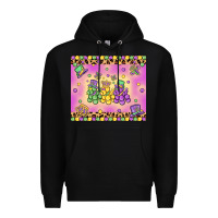 Black mardi gras bead dogs Premium Hoodie - MaliasSmallBusiness