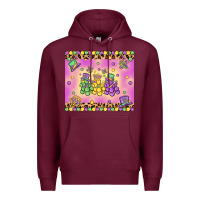 Burgundy mardi gras bead dogs Premium Hoodie - MaliasSmallBusiness
