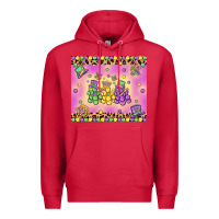 Cardinal mardi gras bead dogs Premium Hoodie - MaliasSmallBusiness
