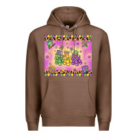 Chestnut mardi gras bead dogs Premium Hoodie - MaliasSmallBusiness