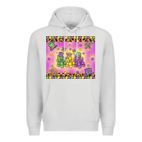 Dove Grey mardi gras bead dogs Premium Hoodie - MaliasSmallBusiness